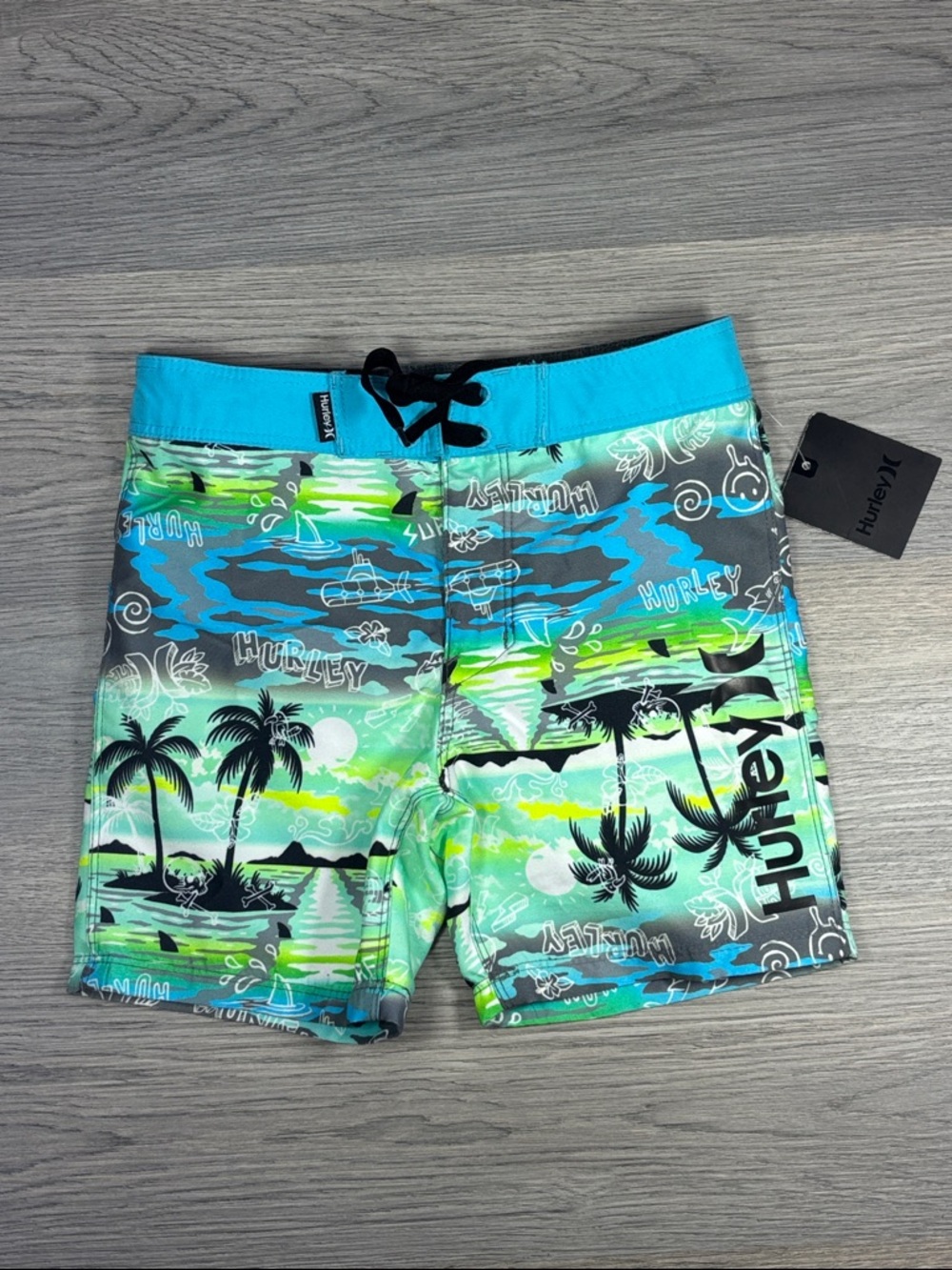 Hurley Boys Tropical Palm‎ Swim Trunks - size XS 4 NWT